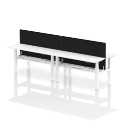 Image of Air B2B 1600x600mm Adjustable 4P Bench Desk CP White/White + Screen