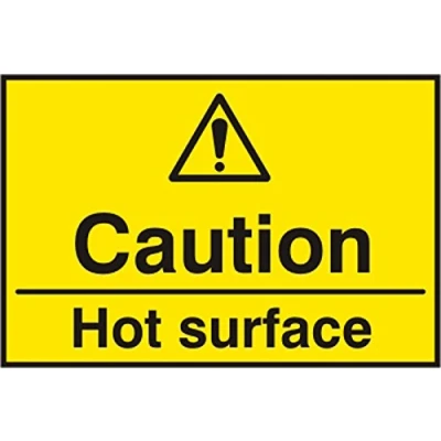 Image of Caution Hot Surface Sav (Pk5) 75mm X 50mm
