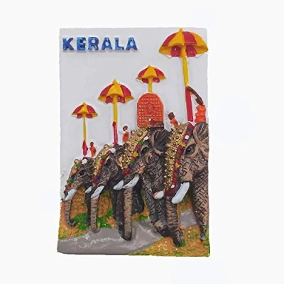 Image of Kerala India Fridge Magnet Souvenir Gift Home &amp; kitchen Decoration Magnetic Sticker Refrigerator Collection