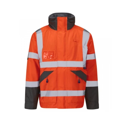 Image of Leo Workwear J02 Bickington Men Hi Vis Superior Bomber Jacket Waterproof#XL Orange