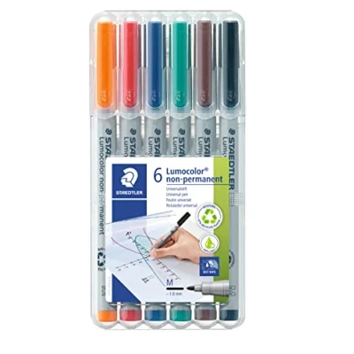 Image of Staedtler 311 1 Lumocolor Universal Non Permanent Superfine Pens Yellow, Pack of 10