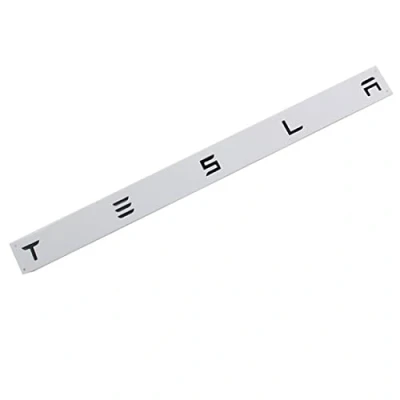 Image of 3D Raised Logo Tailgate Insert Letters Rear Emblems Compatible for Tesla Model 3/S/X/Y,3M Adhesive Backing,Matt Black,Tesla