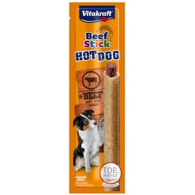 Image of Vitakraft Beef Stick Hot Dog Treats pack of 1 x 30g
