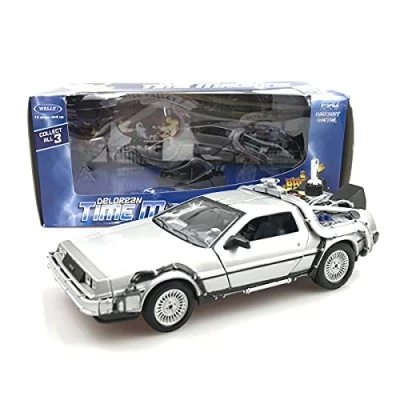 Image of Welly Die Cast 1:24 Diecast DeLorean DMC Back to the Future 2 Time Machine Car Model Collectible (Back 2)