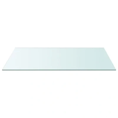 Image of vidaXL 50x100 cm Tempered Glass Table Top Transparent Rectangular Replacement for Dining Tables, Coffee Garden Tables