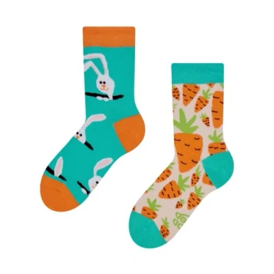 Image of Dedoles Unisex Socks for Women, Men &amp; Kids Cotton Funny Designs Football Bicycle Horses Plants Firefighter Gift Mismatched, Design: Carrot Rabbit, Colour: Multicolour, Size: 12K 2 UK