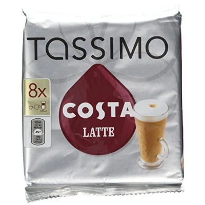 Image of Tassimo Costa Latte 16 T discs (Extra Large Cup Size) 8 Servings New Pack Smoother &amp; Silkier