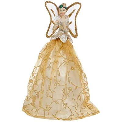 Image of Premier fairy tree topper with dove champagne gold