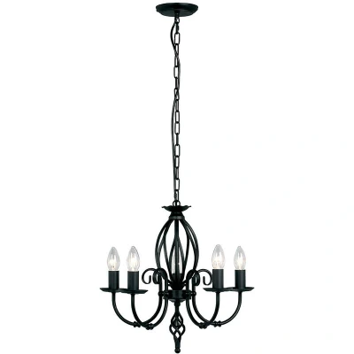 Image of Artisan 5 Light Chandelier Black Finish, E14