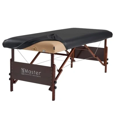 Image of Master Massage Wipe Clean PU Leather Covers for Oily Table Protective Cover Black Lounger Width 71 79 cm and Length 184