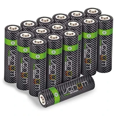 Image of Venom Rechargeable AA Batteries 2100mAh 1.2V NiMH High Capacity (16 Pack), Black