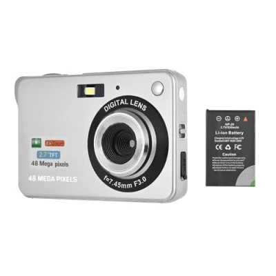 Image of Andoer Digital Camera With 1Pcs Rechargeable Batteries 1080P 48M Hd 8X Zoom Anti Shake 2.7Inch Lcd Screen Small Cheap Compact For Kids Teenager Beginners Children Holiday
