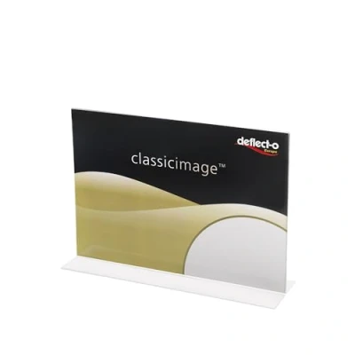 Image of Deflecto A6 Landscape Stand Up Sign Holder, Sign, Menu Stand, Leaflet Display Document Holders for Tables, Holder