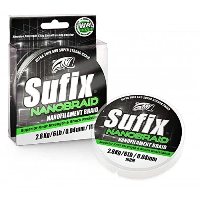 Image of Sufix Tresse 4 Brins Nano Braid 100m Chartreuse D.0.04mm R.2.8Kg SNB04CH100 ASU640458