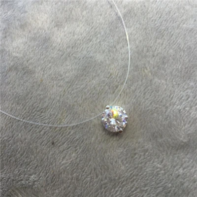 Image of Choker Invisible Fish Line Crystal Necklace Pendants Neck Zircon Women Clavicle Chain Lady Feminino Collar