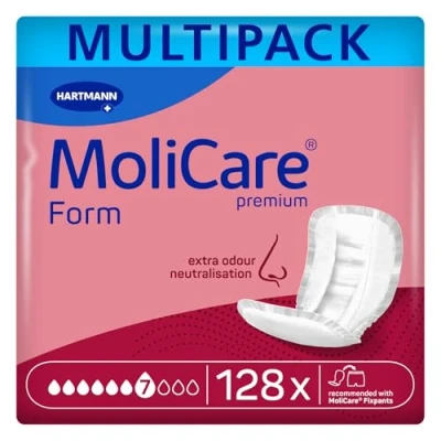 Image of MoliCare Premium Form, to be Used with Fixpants, 7 Drops, 4 Packs of 32 (128 Pieces)