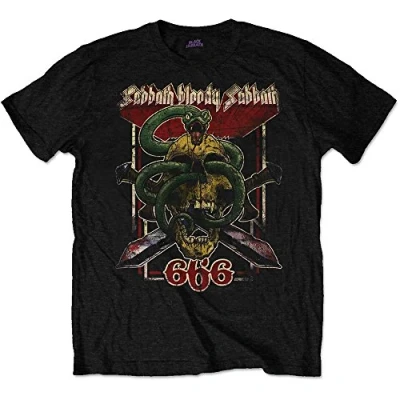 Image of Black Sabbath Official T Shirt Snake Skull Bloody 666 XL