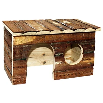 Image of Pet Ting Natural Living Jerrik Log House 28 x 16 18cm Hamster Rat Guinea Pig