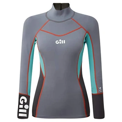 Image of Gill Womens Zenlite Neoprene Top Ideal for Watersports, Sailing, Boardsports, Stand Up Paddleboard, Kayaking, Windsurfing Steel Grey