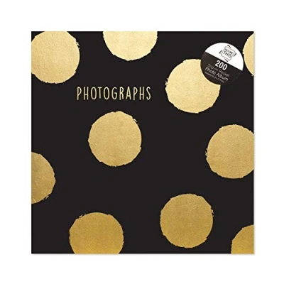 Image of Tallon Gold Foil Polka Dots 6x4 Photo Album Memo Slip in Holds 200 Photos