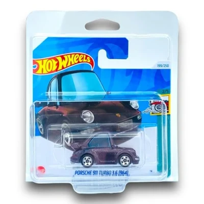 Image of Hot Wheels Porsche 911 Turbo 3.6 (964) (Metallic Dark Purple) 2/5 Tooned 2024 199/250 (Short Card) includes a KLAS Car Keeper Protector Case HTB41
