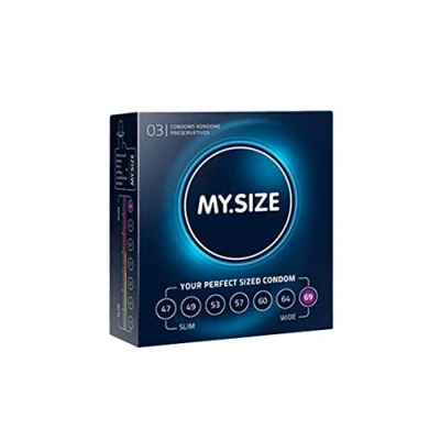 Image of MY.SIZE Lubricated Transparent Condoms, 69 mm, Pack of 3