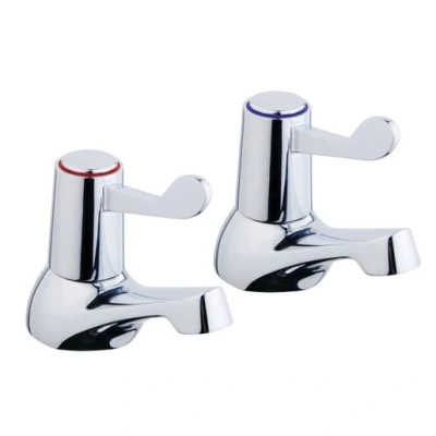 Image of Iflo Lever Bath Pillar Taps Chrome