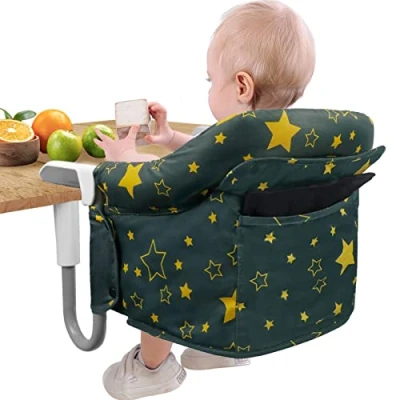 Image of Teglu Portable High Chair Baby, Folding Hook on Seat Clip Highchair with Belt/Bag/Removable for Home Travel,6 36 Months/33lb