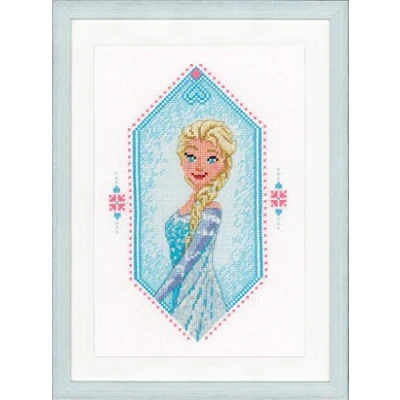 Image of Vervaco Counted Cross Stitch Kit: Frozen Heart, Cotton, Multi Colour, 9 x 1 8 cm