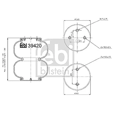 Image of 1057582 Boot, air suspension FEBI BILSTEIN 39420