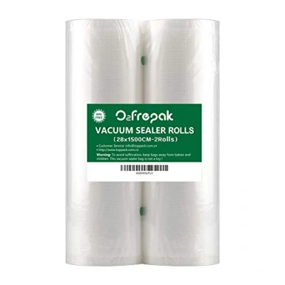 Image of O2frepak 2Pack 28cmx1500cm Food Textured Vacuum Sealer Bags Rolls with BPA Free,Heavy Duty Embossed Vacume Storage for Food,Great Sous Vide Cooking (Total 3000cm)