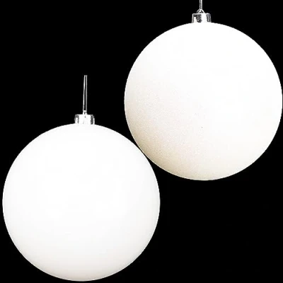 Image of Christmas Concepts® Pack Of 2 200mm Baubles Shiny &amp; Glitter Design Giant (White)
