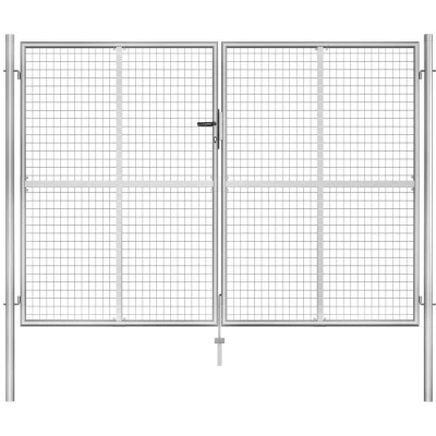 Image of vidaXL Garden Gate Galvanised Steel 306x225 cm Silver