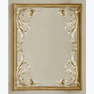 Image of Grandeco Paul Moneypenny Neutral Beige Rococo Plaster Panel Wallpaper