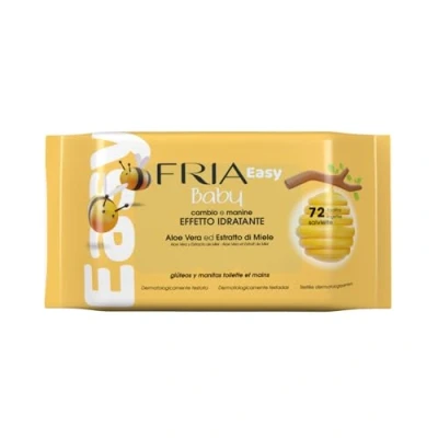 Image of Fria Utility Baby Gentle Wipes with Aloe Vera and Honey Extract for Changing Diapers Hands Hygiene, 72 per Pack