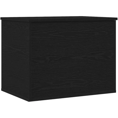 Image of vidaXL Storage Box with Lid Black Oak 60x42x46 cm Engineered Wood