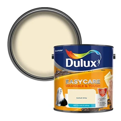 Image of Dulux Easycare Washable &amp; Tough Matt Emulsion Paint For Walls And Ceilings Daffodil White 2.5 Litres
