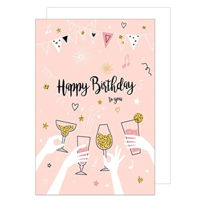 Image of Edition Seidel Premium Birthday Card with Envelope Greeting Billet Happy Man Woman Single Sayings (G2954 SW022)