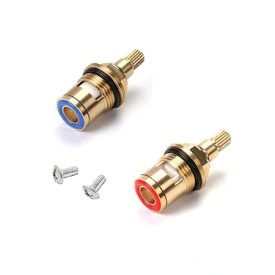 Image of 2 Pieces Ceramic Disc Head Cartridge Replacement for Faucet, Universal Brass Kitchen Home Bathroom Faucet Parts