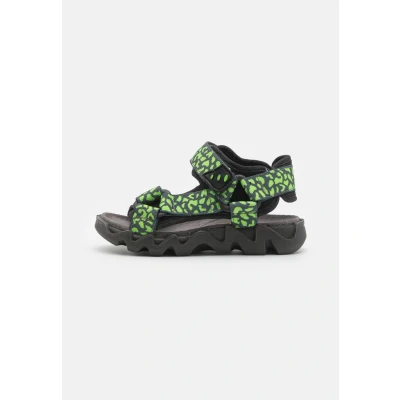 Image of Lurchi OLLY Walking sandals for kids, Size: 33, Black/green shoes