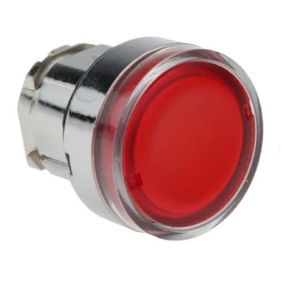 Image of Schneider Electric ZB4BW34, PB Head Illuminated Flush Red BA9