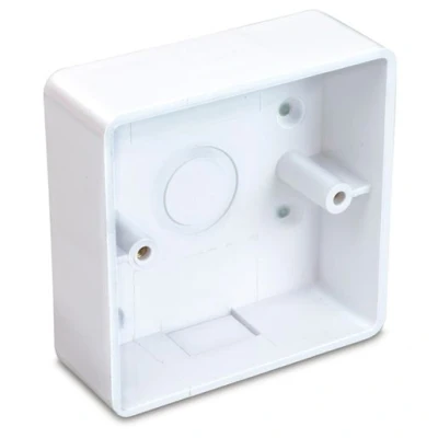 Image of Univolt SFR1 Surface Box Round Corners White PVC Single Trunking KO Pattress