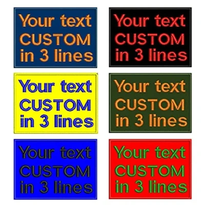Image of Custom Military Name Patch with 3 Lines, 2pcs Personalized Embroidery Hook Fastener &amp; Iron on for Clothing Bags Work Shirt