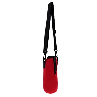 Image of MagiDeal Insulated Water Bottle Sleeve Carrier Bag with Adjustable Shoulder Strap for Men Women Climbing Cycling Walking Hunting, Red