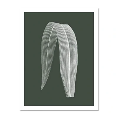 Image of Wee Blue Coo Botanics Hunter Folded Leaf Large White Framed Art Print Wall Poster 18x24 inch