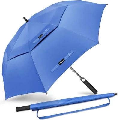 Image of NINEMAX Large Golf Umbrella Windproof Strong 62 Inch,Extra Big Umbrellas Automatic Open Gents Double Canopy(Sky Blue)