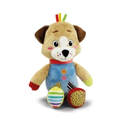 Image of Clementoni Baby Infant Toys Plush Pete the Puppy New Born Gift, Animal Soft Toy, Early Development &amp; Activity, Sensory Learning Toys, Cuddly Dog, Toddler 0 Months, Machine Washable, 17905