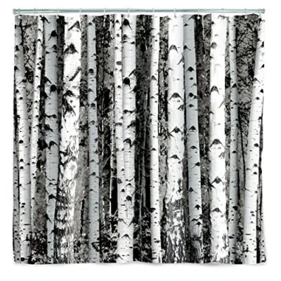 Image of Kikkerland Shower Curtain, Polyester, Birch by