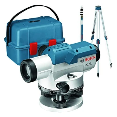 Image of Bosch Professional Optical Level GOL 32 D (32x magnification, unit of measure: 360 degrees, range: up to 120m, measuring rod GR 500, tripod BT 160, in carrying case)