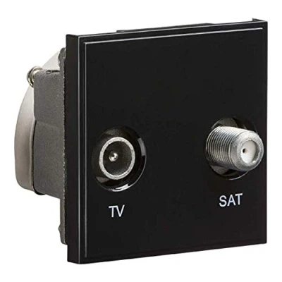 Image of KnightsBridge Diplexed TV /SAT Outlet Module 50 x 50mm Black